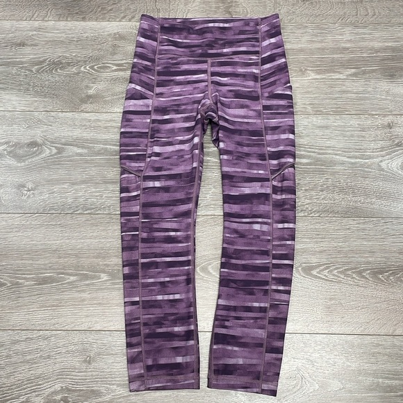 Lululemon Speed Up Crop Legging Purple Multi Print Back Zip Pocket 2 - Picture 8 of 15